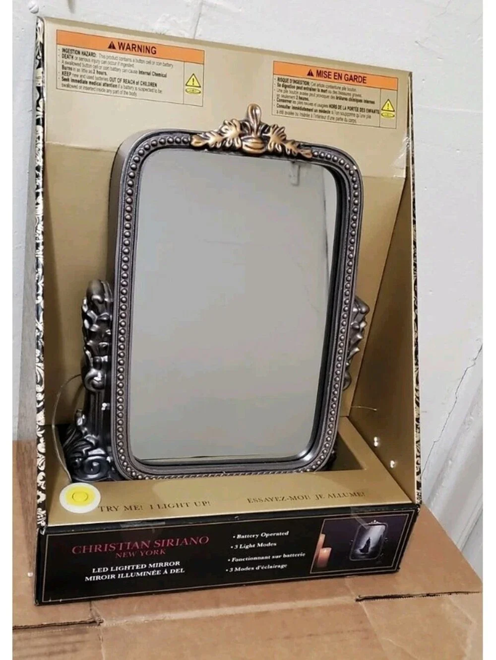 Christian Siriano LED Lighted Mirror Gothic Witch Halloween Illuminated Decor